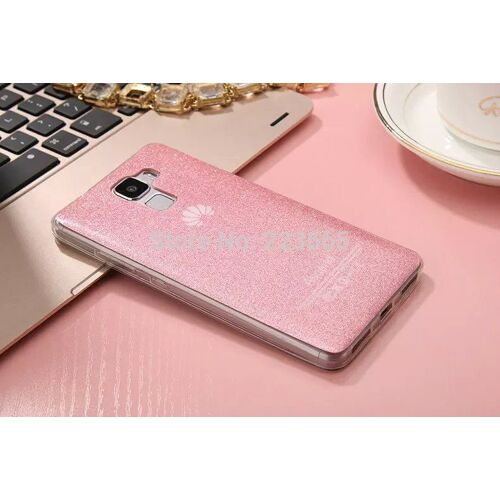 Coque Huawei Honor 7 Rose Design Strass Silicone Souple (Tpu)