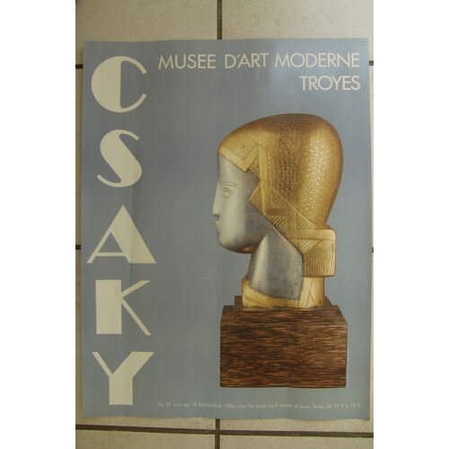 Affiche Originale Exposition Osaky Musée D'art Moderne Troyes 27 Juin Au 15 Septembre 1986
