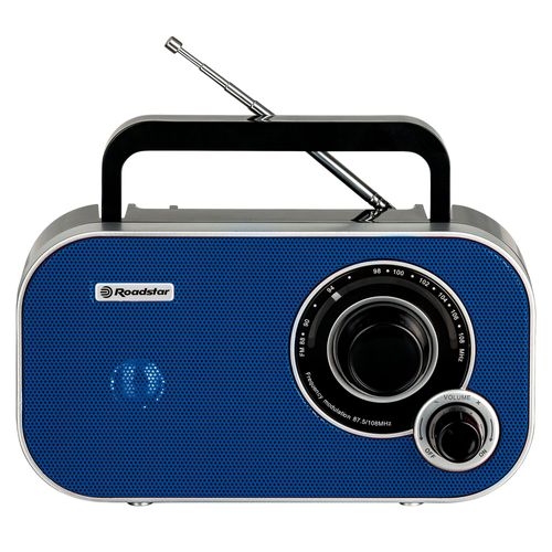 Radio FM Portable Analogique, sur Secteur / à Piles, Petite petit et Léger, , Bleu, Roadstar, TRA-2235BL