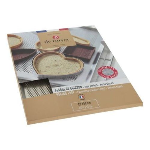 Plaque de cuisson rectangulaire perforée 40x30 cm en inox - TS