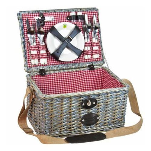 Panier pique-nique vichy rouge Sully - 4 personnes - Taille unique
