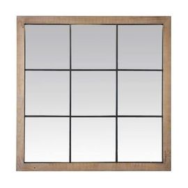 Miroir industriel carré effet fenêtre 9 vues 100x100cm - Taille unique