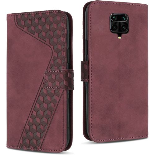 Coque Pour Xiaomi Redmi Note 9 Pro/Redmi Note 9s, Housse En Pu [Pochette De Portefeuille], Pour Redmi Note 9 Pro/Note 9s (Rouge)