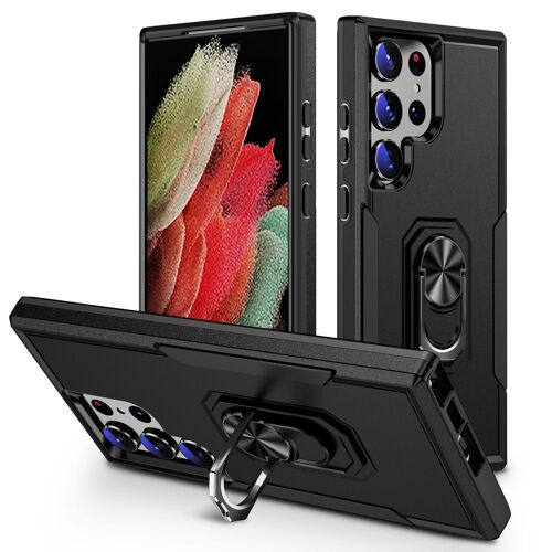Coque pour samsung S22 Ultra, anti-chute, anti-taches d'empreintes digitales, boîtier de téléphone de support - Noir
