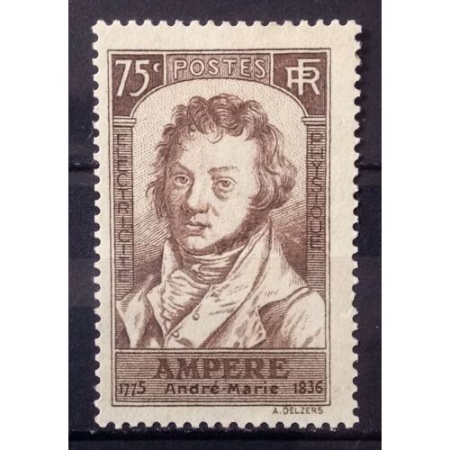 André-Marie Ampère 75c Brun (Superbe N° 310) Neuf* - Cote 20,00 - France Année 1936 - N26966