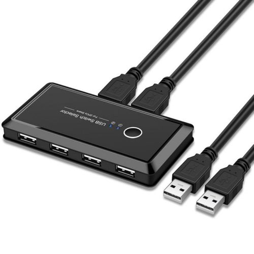 Usb2.0 Kvm Commutateur De Partage Sélecteur 2 Ordinateurs Partager 4 Périphériques Usb Pour Clavier Souris Scanner Imprimante