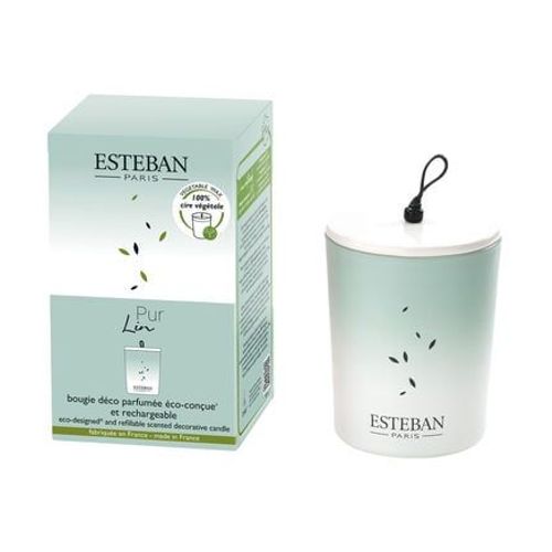 Bougie déco parfumée rechargeable 180 g - Pur Lin - TS