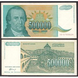 Billet Yugoslavie 500000 Dinars