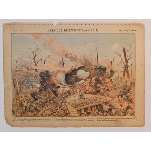 Affiche Bataille De L'aisne Avril 1917 (Imagerie Quantin)