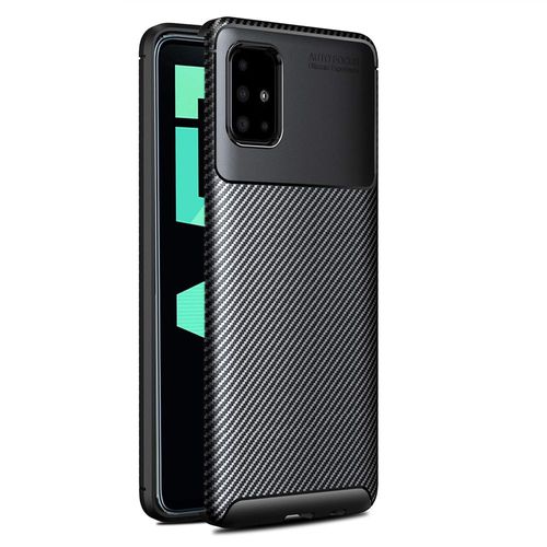 Coque Brossée Noire Samsung Galaxy A51 New Carbon Fiber Antichoc - Accessoires Pochette Case Nouvel Galaxy A51 2019 / 2020