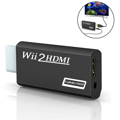 Adaptateur convertisseur Wii Hdmi, connecteur Wii vers HDMI, sortie vidéo audio 3,5 mm ¿ Prend en charge tous les modes d'affichage Wii