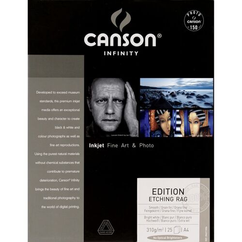 Papier Jet D'encre Canson Canson Infinity Edition Etching Rag Mat Blanc 310g - A4 (21x29,7cm) - 25 Feuilles