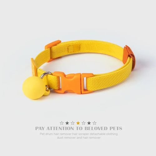 Collier Pour Chat Réglable De Qualité Supérieure¿Collier Doux Au Design Détachable Pour Chats,Sûr Et Confortable.Yellow.