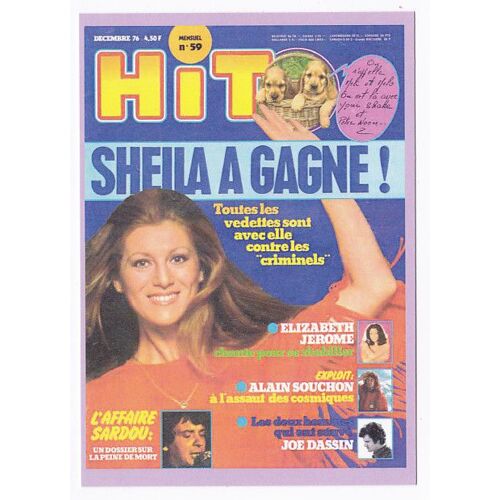 Sheila Carte Postale N° Hit 121 Michel Sardou Joe Dassin Alain Souchon