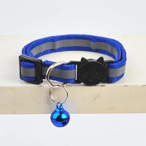 Collier Réfléchissant Pour Chat,Anneau De Cou,Cloche,Fournitures Pour Animaux De Compagnie,Élastique De Sécurité Réglable,Produits Pour Animaux De Compagnie.Bleu.10pcs
