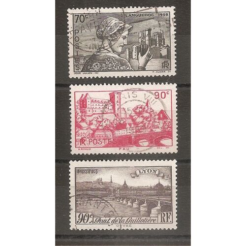 448 À 450 (1939) Pau / Languedoc / Lyon Oblitérés (Cote 2,9e) (5049)