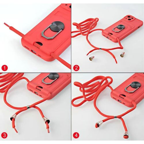Cordon De Coque Compatible Avec Xiaomi Mi 11 Lite 4g / 5g / 5g Ne,[Bquille 360¡Ã Rotatif] [Fentes Pour Cartes] Antichoc Rglable Lanyard Silicone Case - Pink