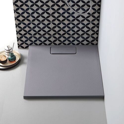 RECEVEUR DE DOUCHE ANTHRACITE 80X80 EN RÉSINE FINE MART