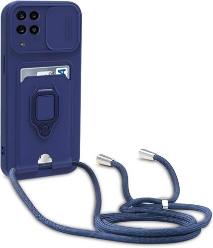 Coque Samsung Galaxy A22 4G/M32 4G, Collier pour Colliers de cellulaire, Cover de la Case-Bleu