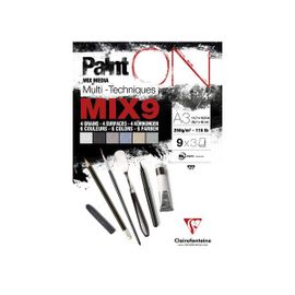 Bloc Dessin - Paint On Mix Média - A3 - Multi Techniques - 4 Grains - 6 Couleurs
