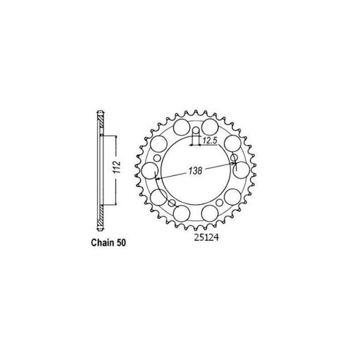 Couronne Acier Honda - 530 - 44 Dents - Similaire Jtr302 - Made In Germany