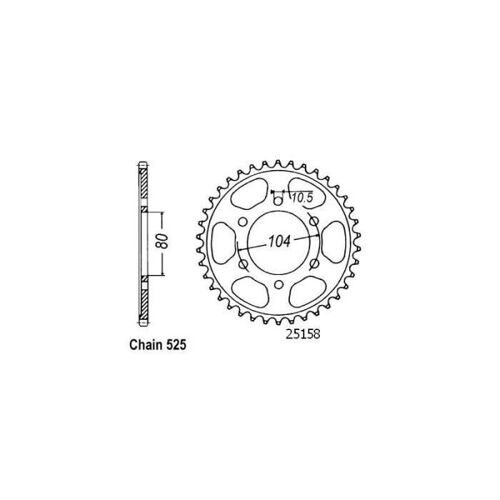 Couronne Acier Kawasaki - 525 - 40 Dents - Similaire Jtr1489 - Made In Germany