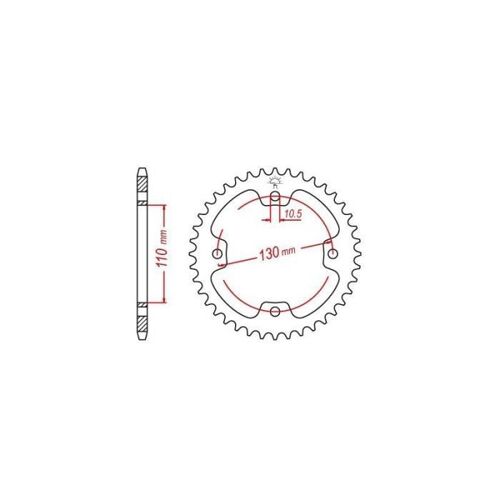 Couronne Acier Kawasaki - 520 - 38 Dents - Similaire Jtr1415 - Made In Germany