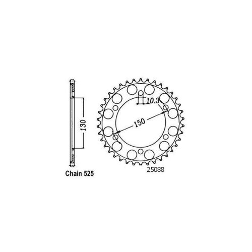 Couronne Acier Honda - 525 - 48 Dents - Made In Germany