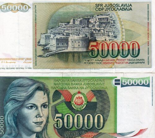 Billet Yugoslavie 50000 Dinars