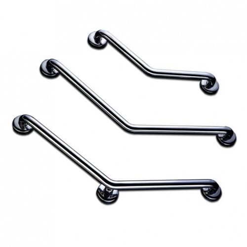 Barre d'appui coudée 135° en acier inoxydable 400x400mm - AKW - 2 points de fixations