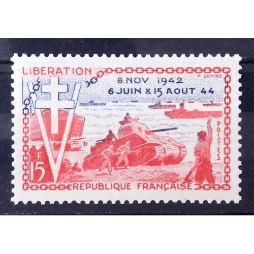 Libération - 10ème Anniversaire - 15f Rouge & Bleu (Impeccable N° 983) Neuf** Luxe (= Sans Trace De Charnière) - France Année 1954 - N26467