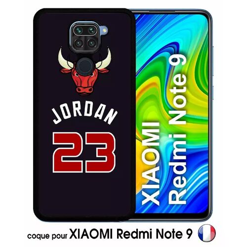 Coque pour xiaomi redmi note 9 - chicago jordan 23 - silicone - noir