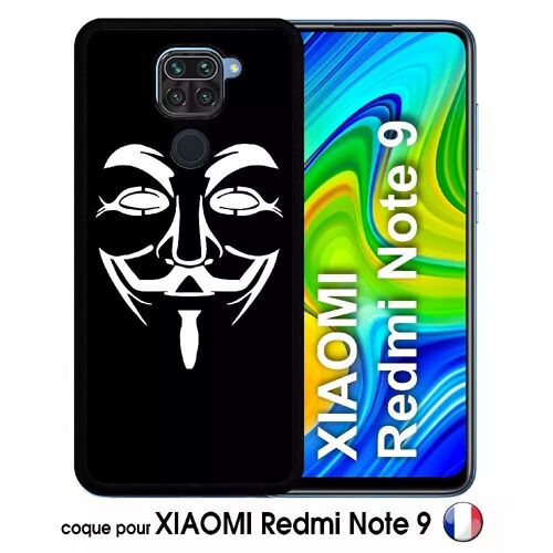 Coque pour xiaomi redmi note 9 - anonymous noir - silicone - noir