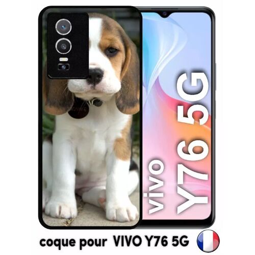 Coque pour vivo y76 5g - chien mignon - silicone - noir
