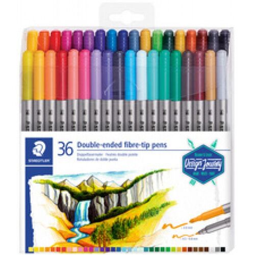 staedtler staedtler feutre double pointe design journey, étui de 120 noir