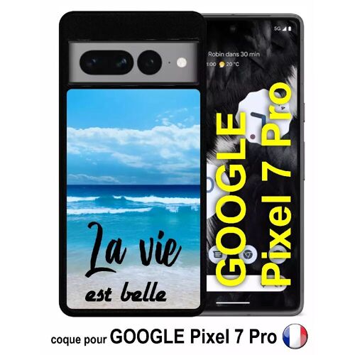 Coque pour google pixel 7 pro - la vie est belle fond mer - silicone - noir