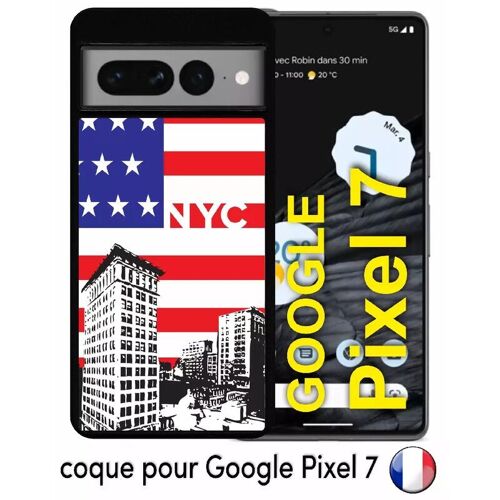 Coque pour google pixel 7 - new york city - silicone - noir