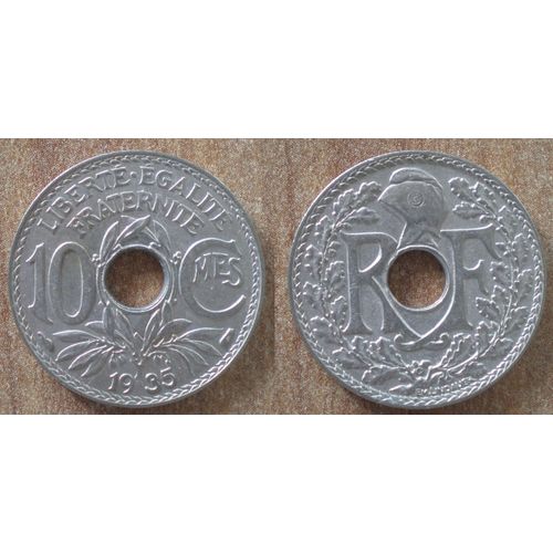 France 10 Centimes 1935 Lindauer Francs Franc Piece Centime
