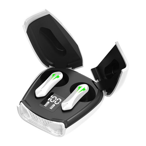 Écouteurs sans fil Bluetooth 5.3 S08, oreillettes de sport de plein air, avec chargeur, affichage d'alimentation, commande tactile