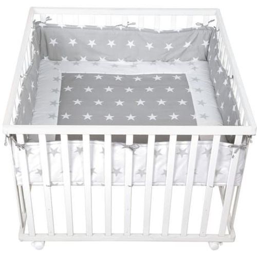 Parc Bébé Little Stars - Roba - Bois Blanc - Tour De Parc De Protection - 4 Roues