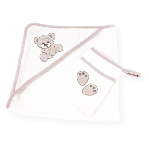 Sortie De Bain Bébé - Avec Gant De Toilette Miam Le Gâteau