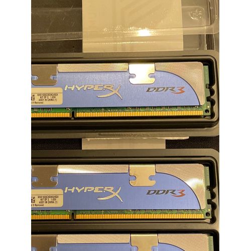 Kit Mémoire RAM Kingston HyperX Dimm 240 DDR3 3x2Go KHX1600C9D3K3/6GX ayant équipé une carte Gigabyte X58A-U3DR transformée en NAS. En vente à cause d¿upgrade