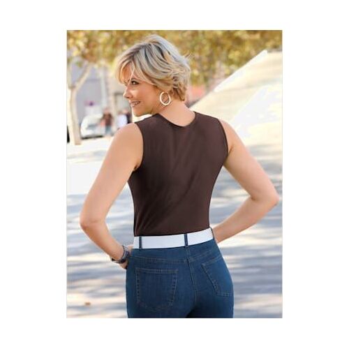 Débardeur Féminin Simple Et Élégant Uni - - Moka