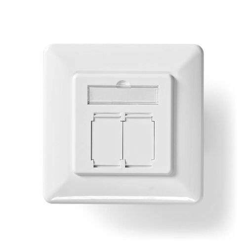 Boîte murale réseau | Dans le mur | 2-Port port(s) | CAT6a | Droit | Femelle | Plaqué or | PVC | Blanc | Boîte