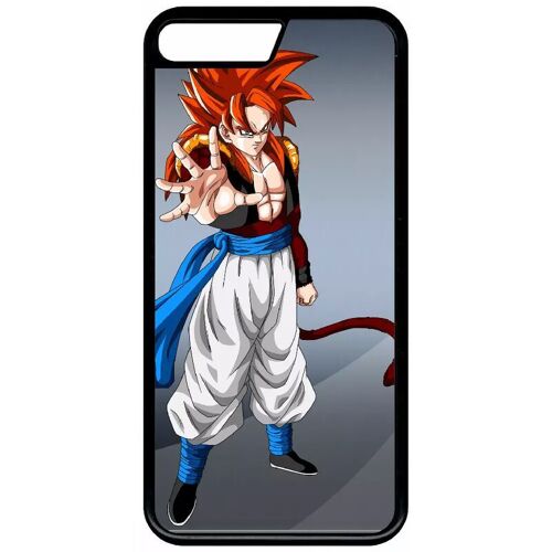 Coque pour iphone 7+ - dbz gt goku et vegeta gogeta super saiyan 4 cheveux rouge - noir