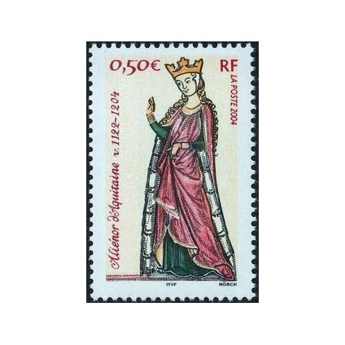 Timbre France 2004 Oblitéré Aliénor D'aquitaine ( Vers 1122-1204) 0.50 Yt3640