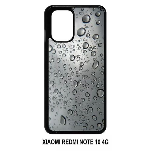 Coque xiaomi redmi note 10 4g - texture eau de pluie - noir