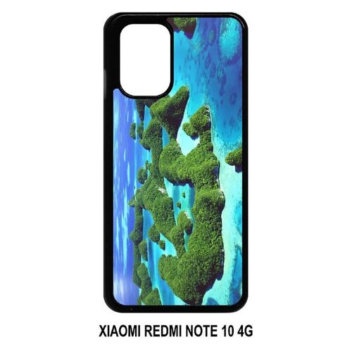 Coque xiaomi redmi note 10 4g - plage avec dunes de verdure - noir