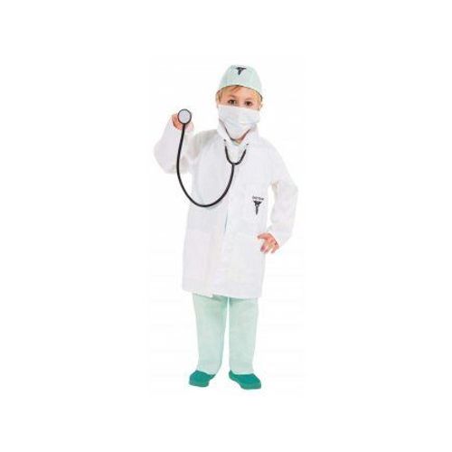 Panoplie Deguisement Docteur Avec Accessoires - Fille Et Garcon 7/8 Ans, 128 Cm - Blouse Medecin - Vert/Blanc
