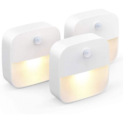 Veilleuse Led Lampe De Nuit Murale Avec Détecteur De Mouvement Autocollante Veilleuse Murale Pour Salle De Bains Chambre Couloir Blanc Chaud